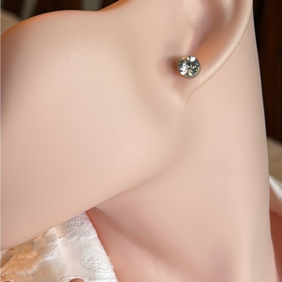 Anthropologie Silver Crystal Stud Earrings - Picture 1 of 4